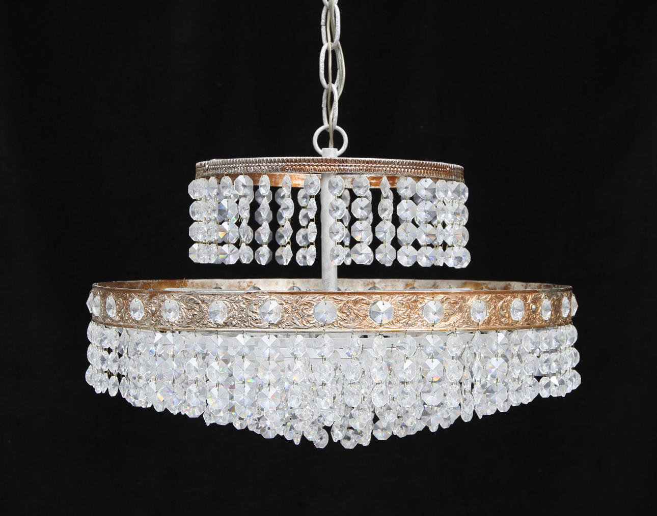 TAKLAMPA med prismor, 1900-tal.