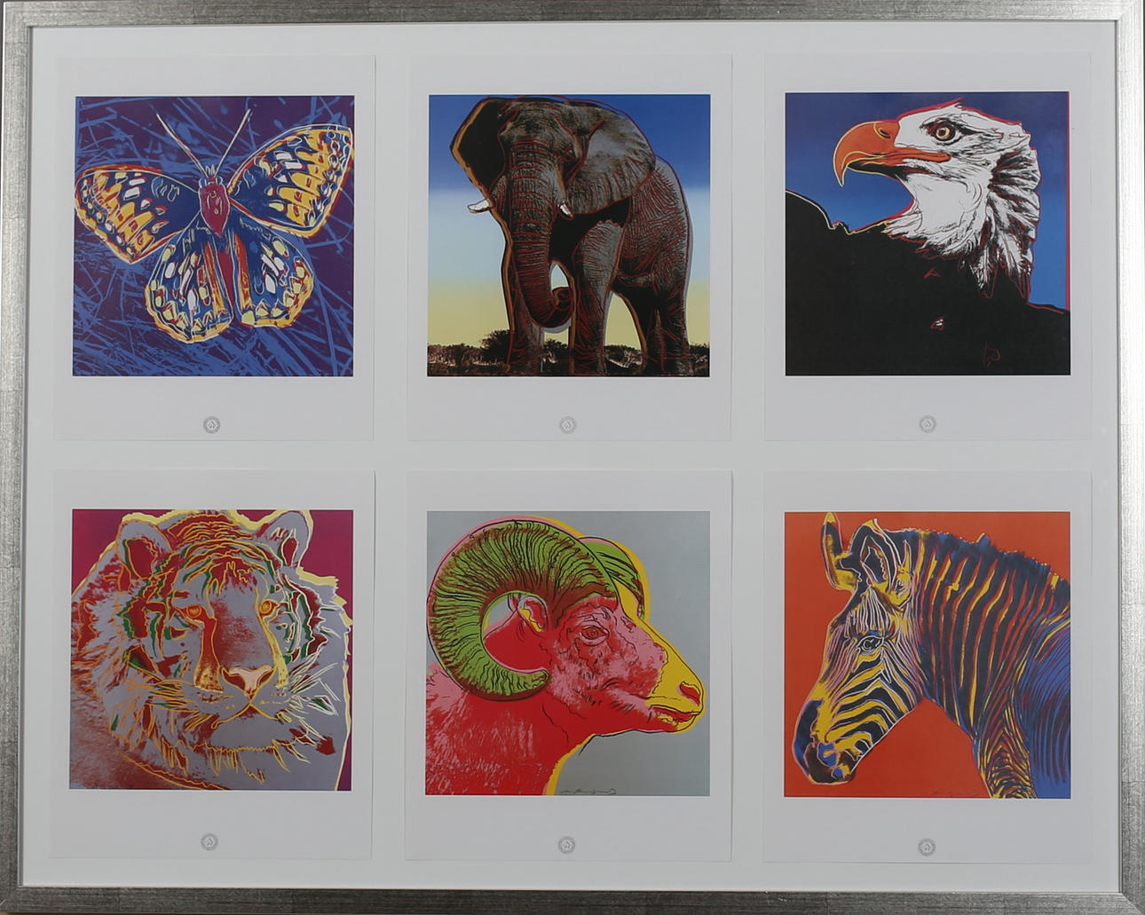 ANDY WARHOL. EFTER. "Endangered Species". Portfölj om 6 reproduktioner. Signerad i trycket.