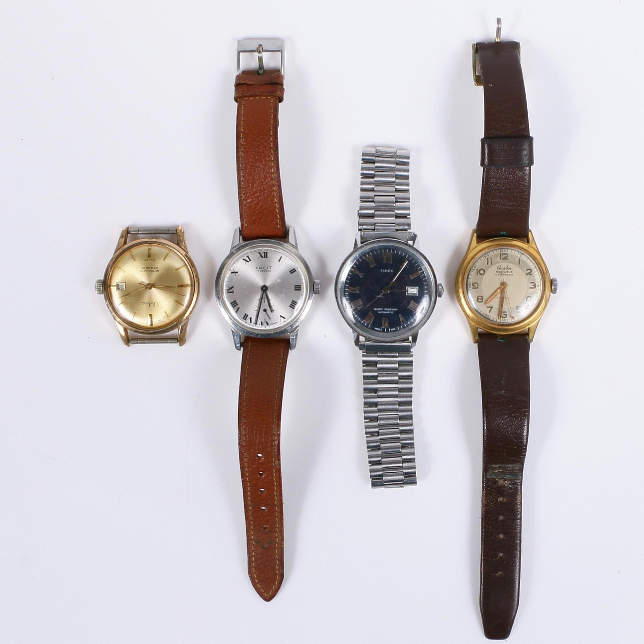 WRIST WATCH, 4 pcs. Herr, mid 20th century.