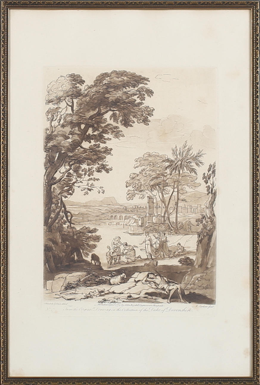 RICHARD EARLOM. Efter Claude le Lorraine, 1774. Etsning. Signerad i trycket.