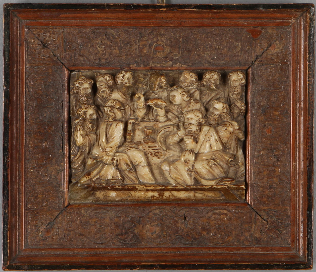 RELIEF, renässans, 15/1600-tal, skuren alabaster med spår av förgyllning.