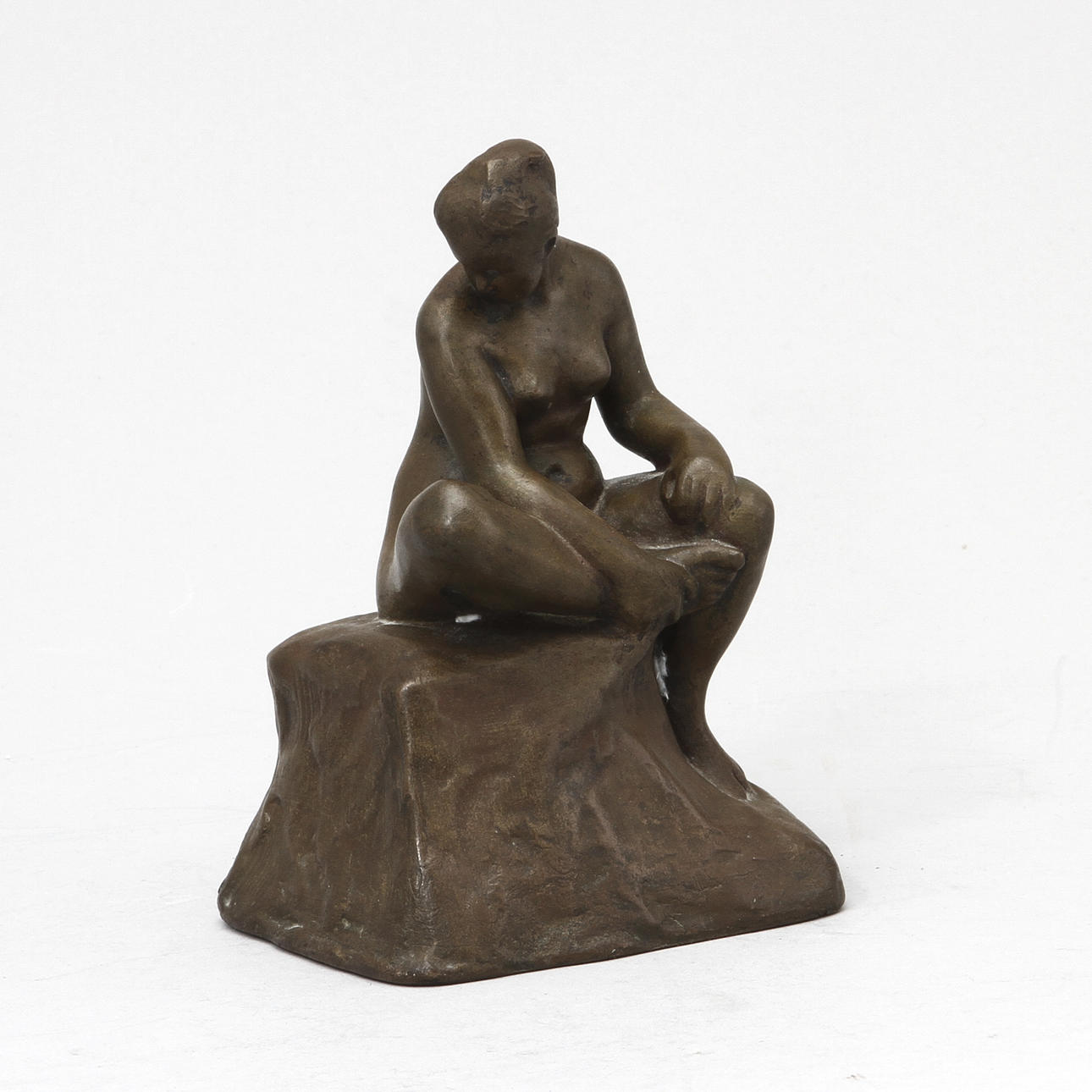 CARL ELDH. Skulptur, brunpatinerad brons. Skiss till skulpturen Maja. Signerad och daterad 1908.