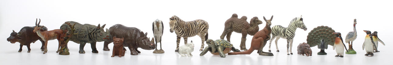 ELASTOLIN LINEOL TIPPLE-TOPPLE DJUR cirka 20 stycken. Zebror, noshörningar, pingviner med flera.