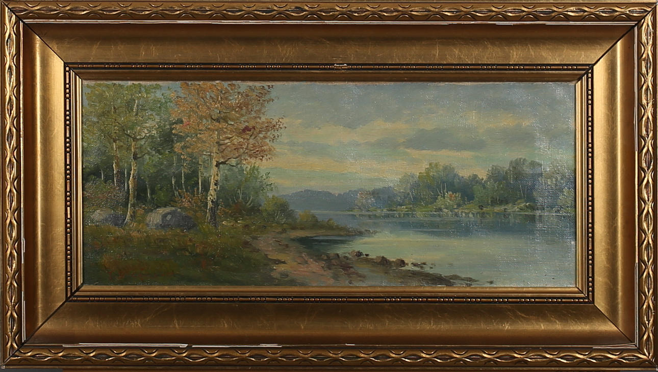 OKÄND KONSTNÄR. Sommarlandskap. Olja på duk. Osignerad.