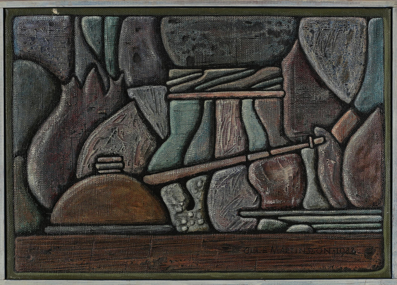 OLLE MARTINSSON. composition, oil on canvas, signed and dated -82.