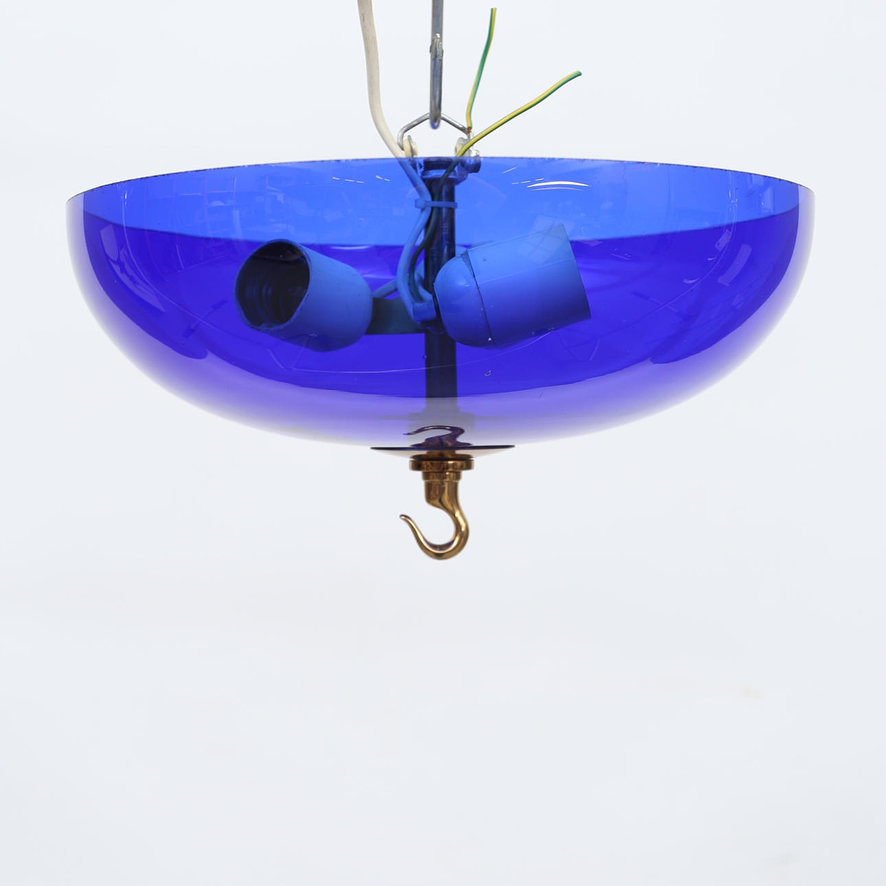 CEILING, blue glass.