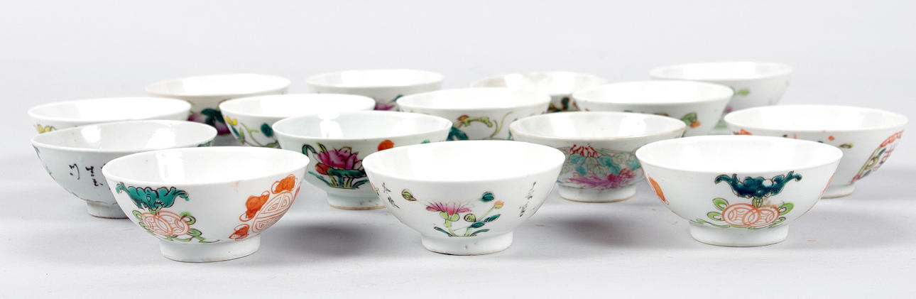 SKÅLAR, 15 stycken, Kina.