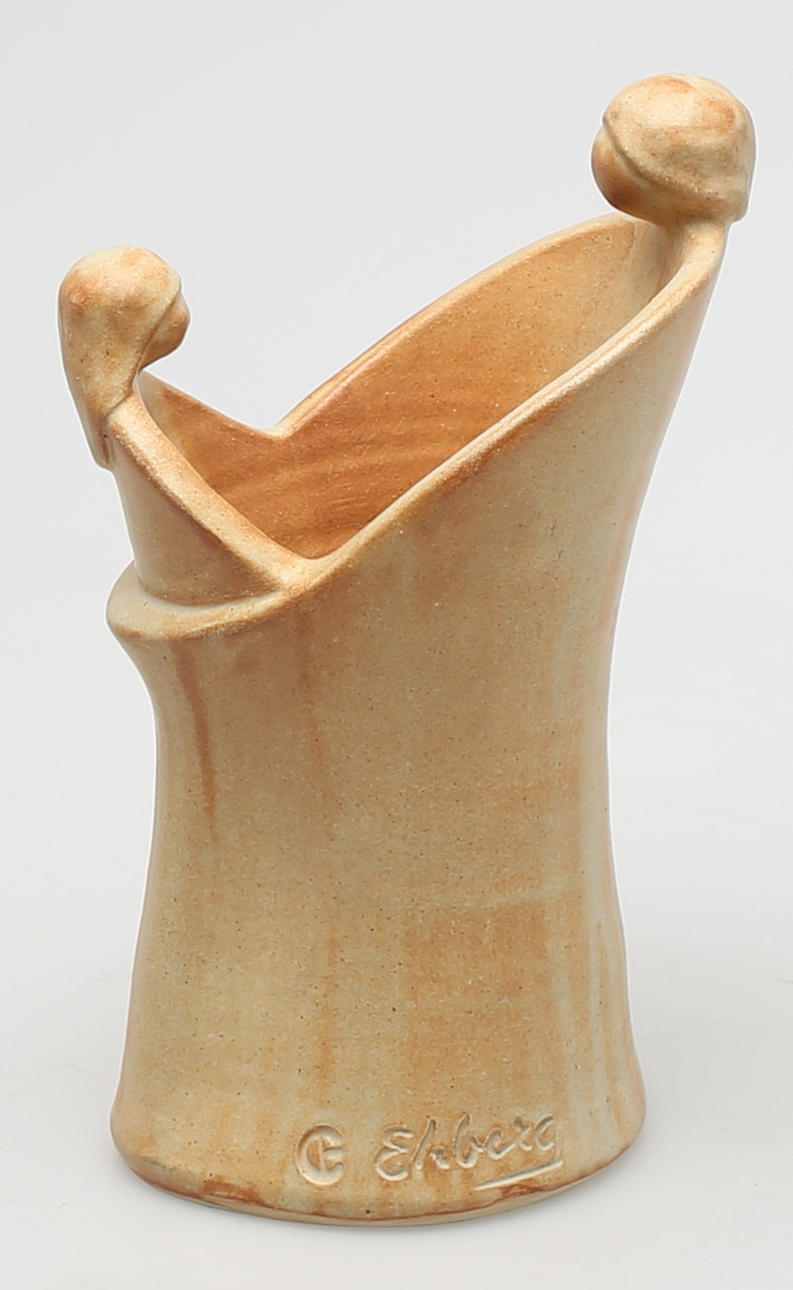 ALF EKBERG. Skulptur, par, hjärtformad, signerad Ekberg.