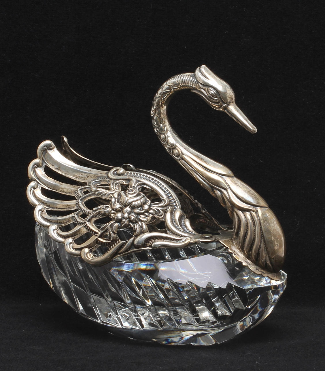 SKÅL glas med silverfattning, 1900-tal.