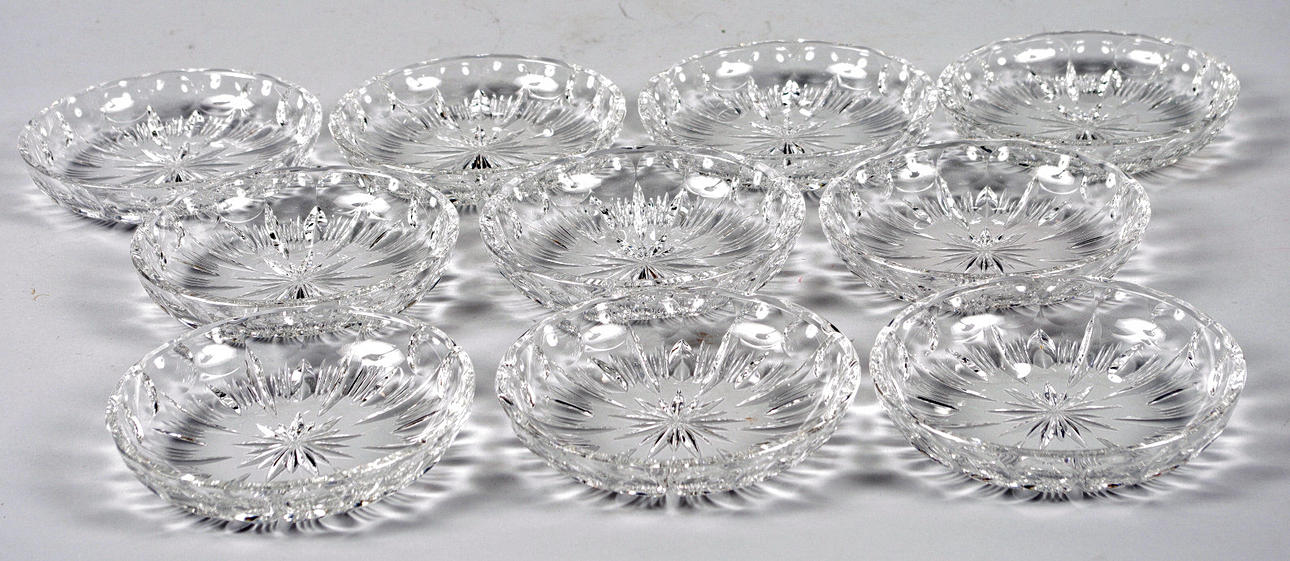 DESSERSKÅLAR, 10 stycken, kristall.