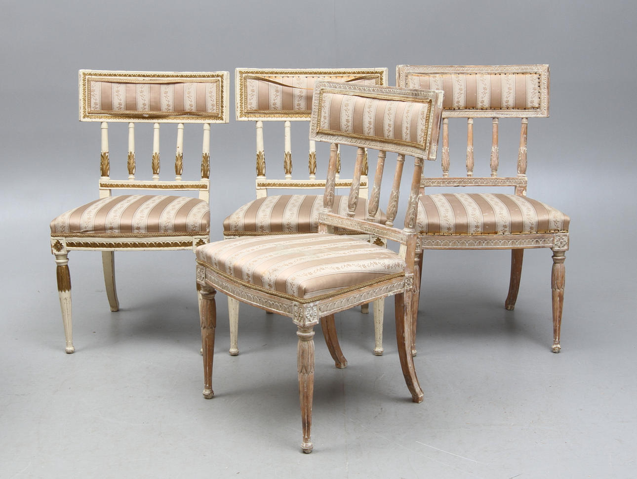 STOLAR 4 st, sengustavianska, stockholmsarbeten, Erik Öhrmark (mästare i Stockholm 1777-1813).