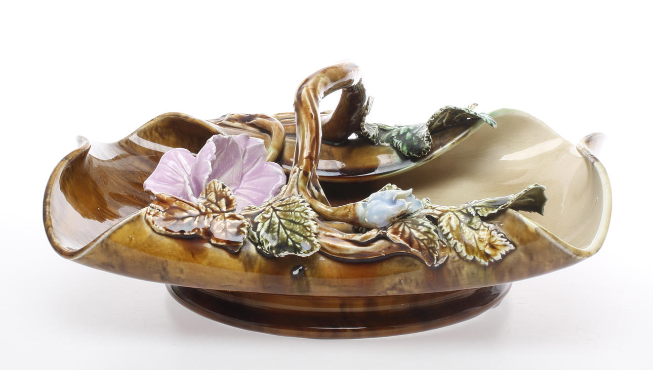 SKÅLFAT MED HÄNKEL, majolika, Rörstrand.