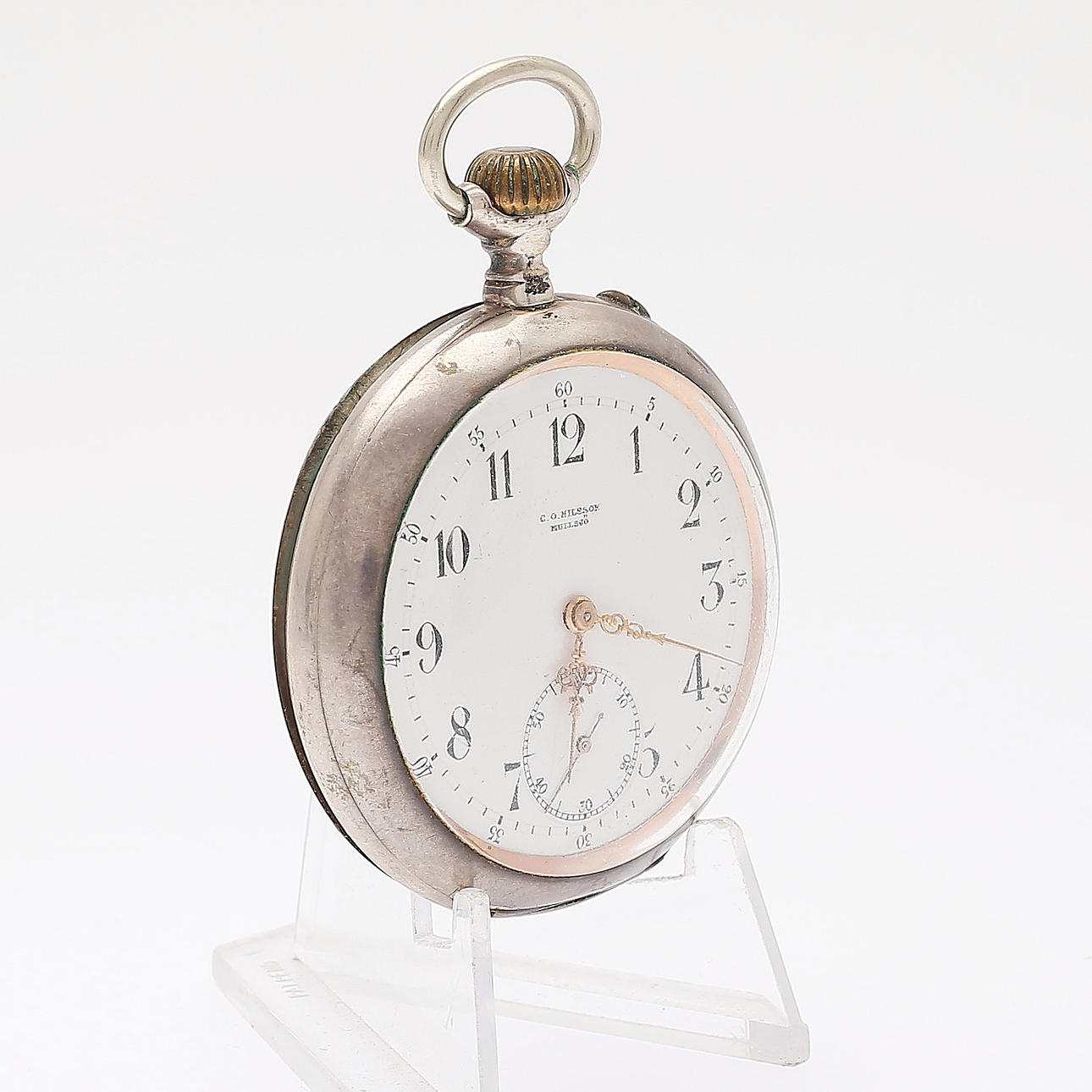 TASCHENUHR, Silber, CO Nilsson, Mullsjö.