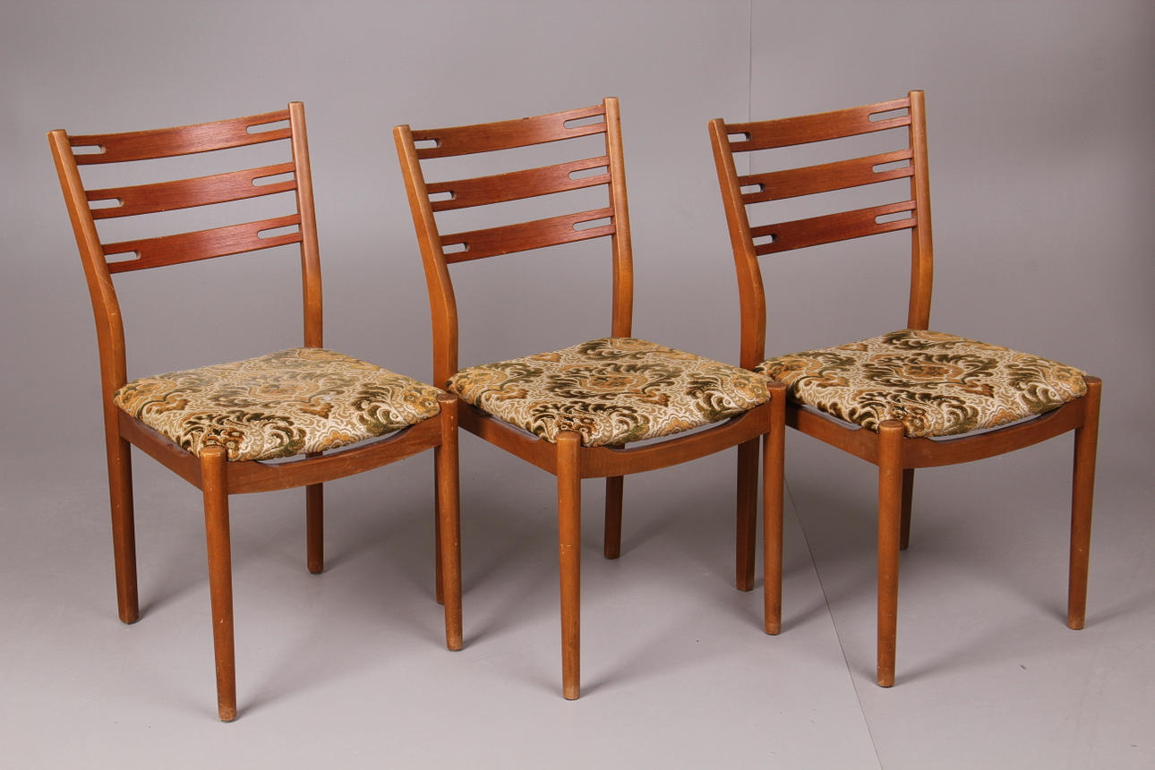 STOLAR, 3 st, Teak, "Klint", Ikea, 1960-tal.