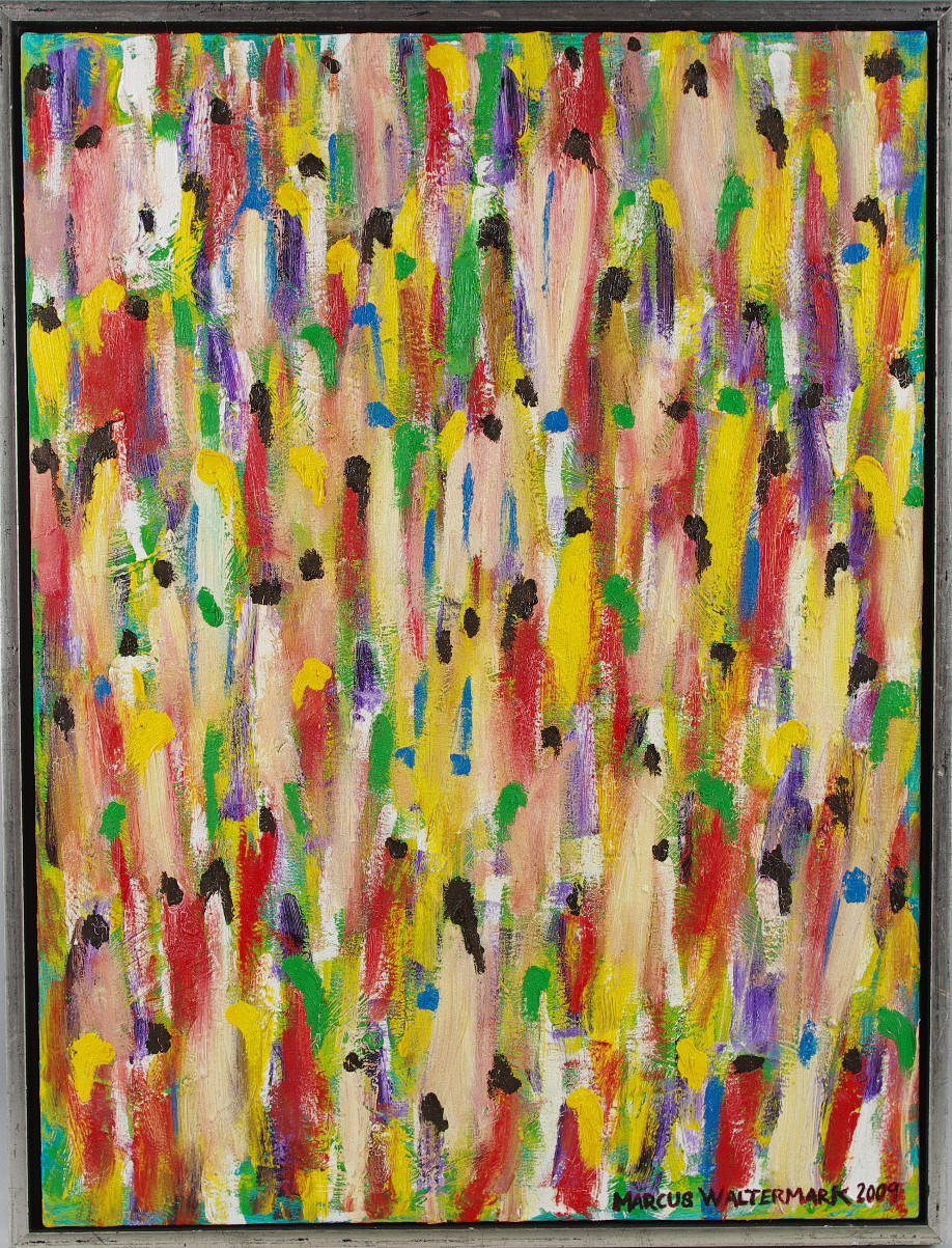 MARCUS WALTERMARK. "People of the world", olja samt akryl på duk, signerad Marcus Waltermark 2009.