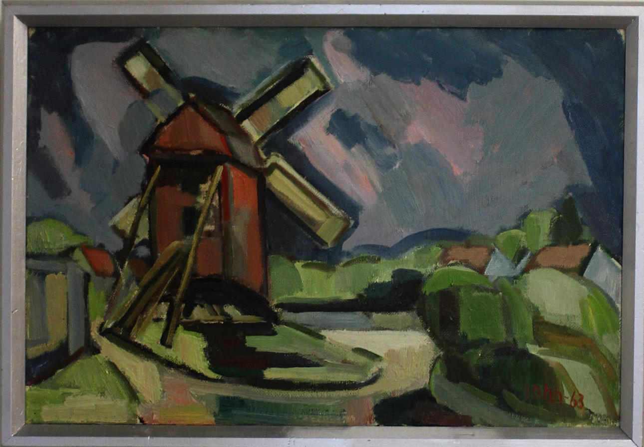 GUNNAR JOHN. OIL ON CANVAS, signed.