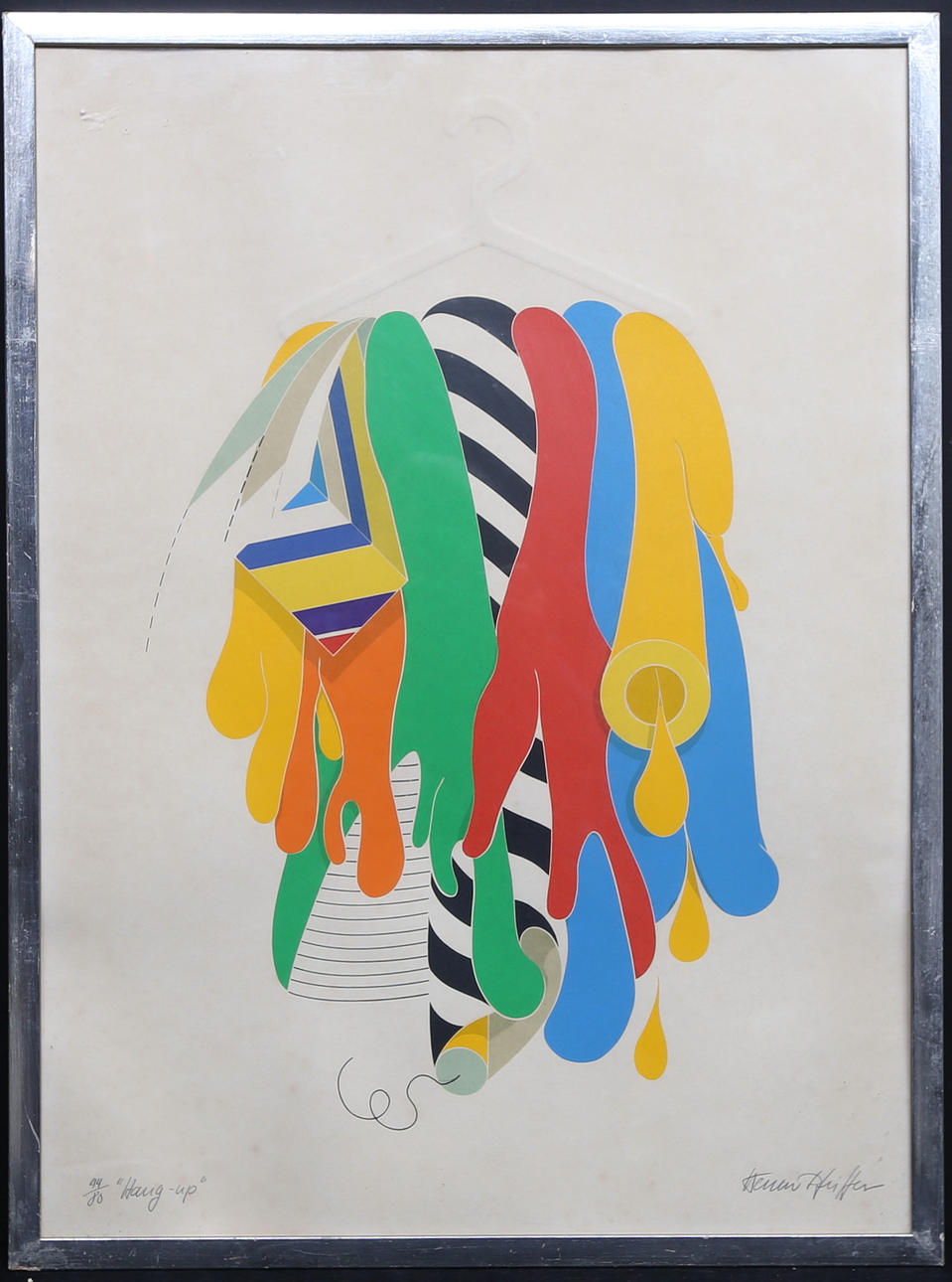 WERNER PFEIFFER. "Hang up". Color lithograph, signed and numbered 44/80.