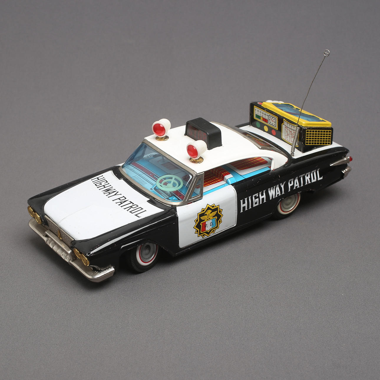 ICHIKO Plymouth police car in sheet metal, Highway Patrol, battery