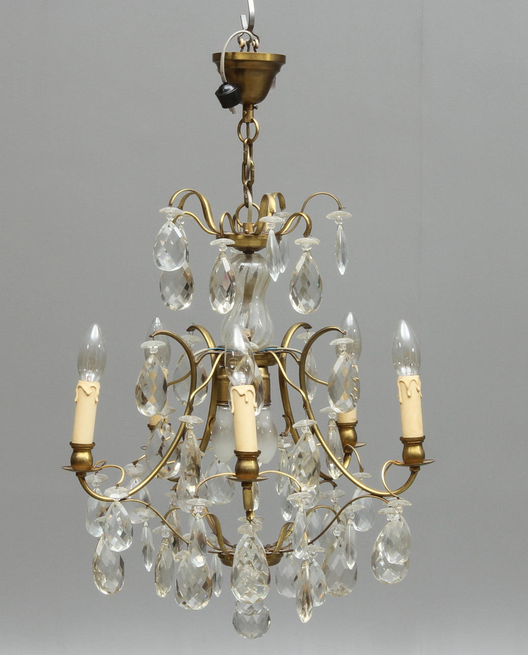 LJUSKRONA, med fem ljuspunkter, rokokostil, 1900-tal.