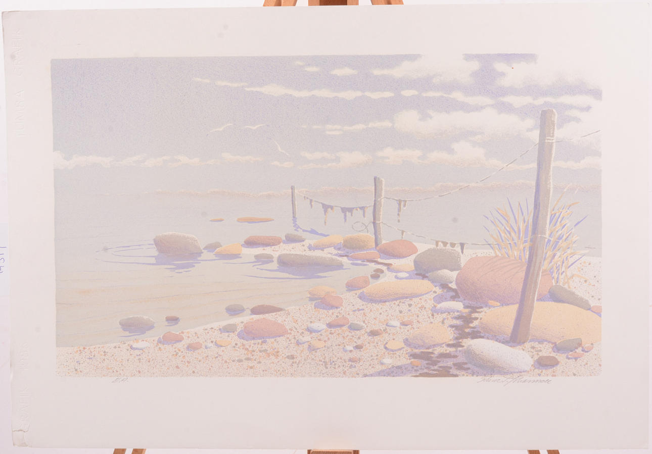 RUNE S JOHANSSON. Beach. Lithograph.
