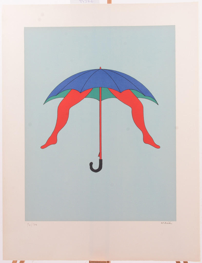 MARCEL MARIEN. Sombrilla. Litografía "Le beaux fixe".