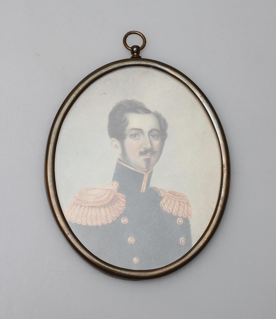 ELISE ARNBERG F. TALÉN. Miniatyrmålning av Oscar I. Gouache. Signerad och daterad Elise Talén 1843.