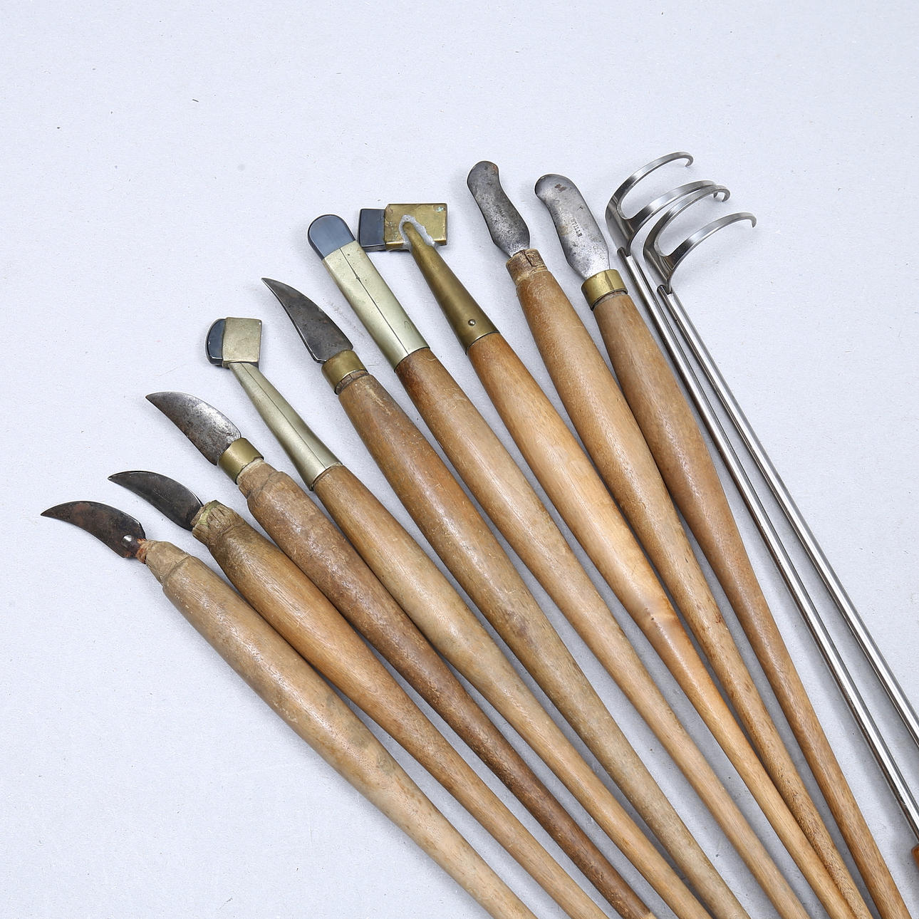 BOOKBINDING TOOLS, including polishing steel.