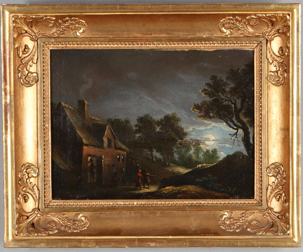 OKÄND KONSTNÄR. Månlandskap, olja på duk, osignerad, 1800-tal.