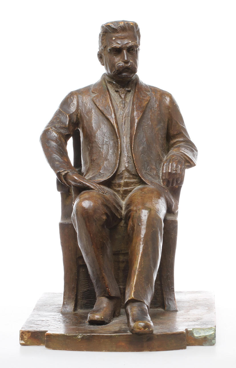 SKULPTUR, föreställande Hjalmar Branting, gips, 1900-tal.