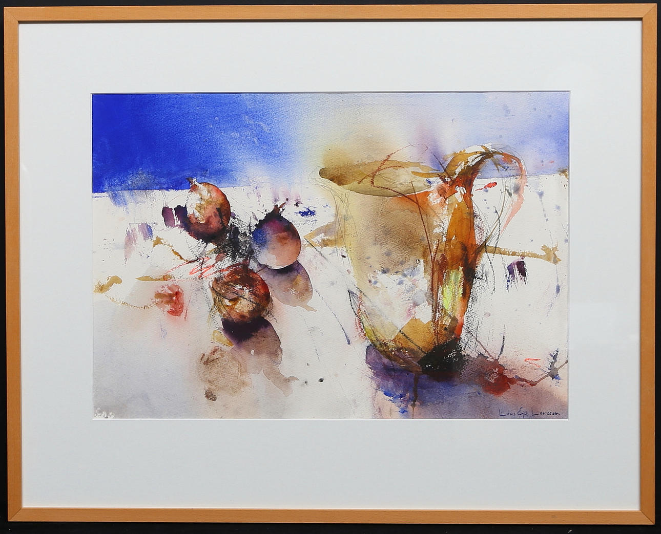 LARS EJE LARSSON. "Pitcher & Onion". Watercolor, signed.