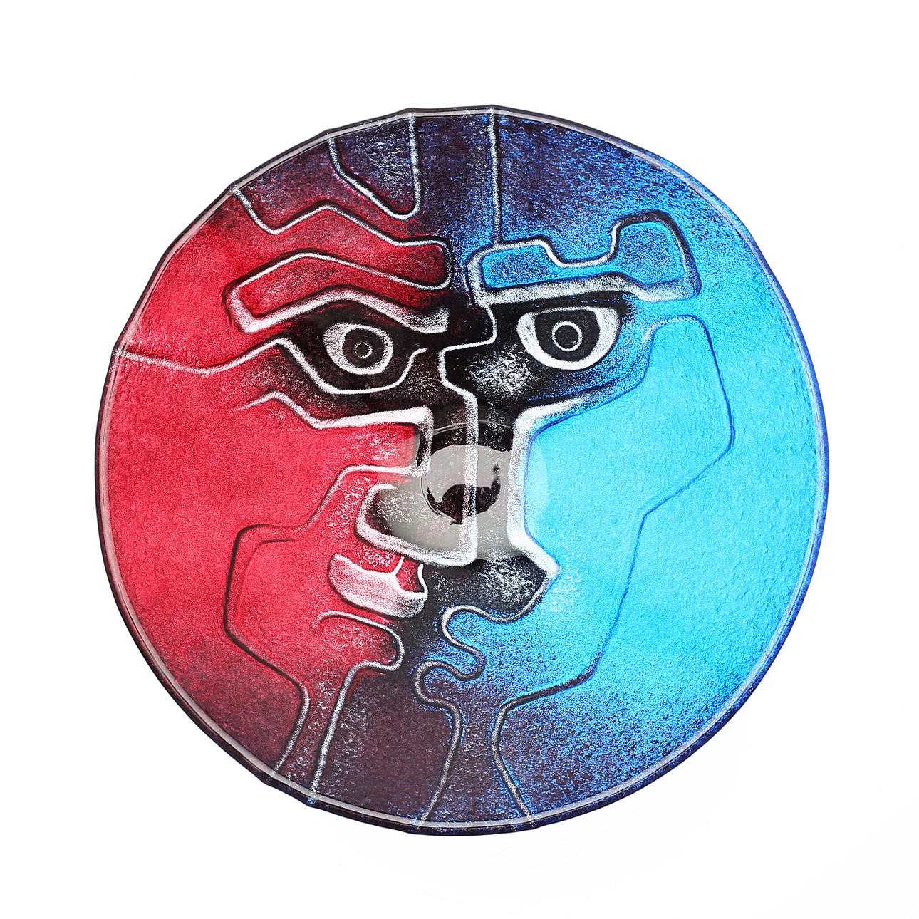 MATS JONASSON. BOWL, glass, signed.