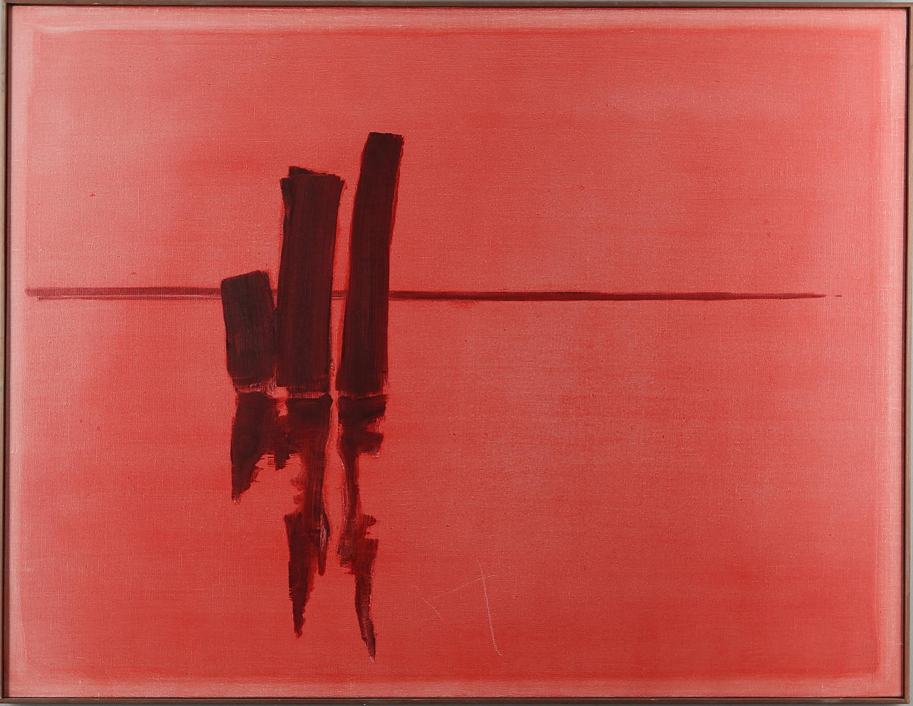 ARNE OLSSON. Oil on canvas, "Silence", monogram signed.