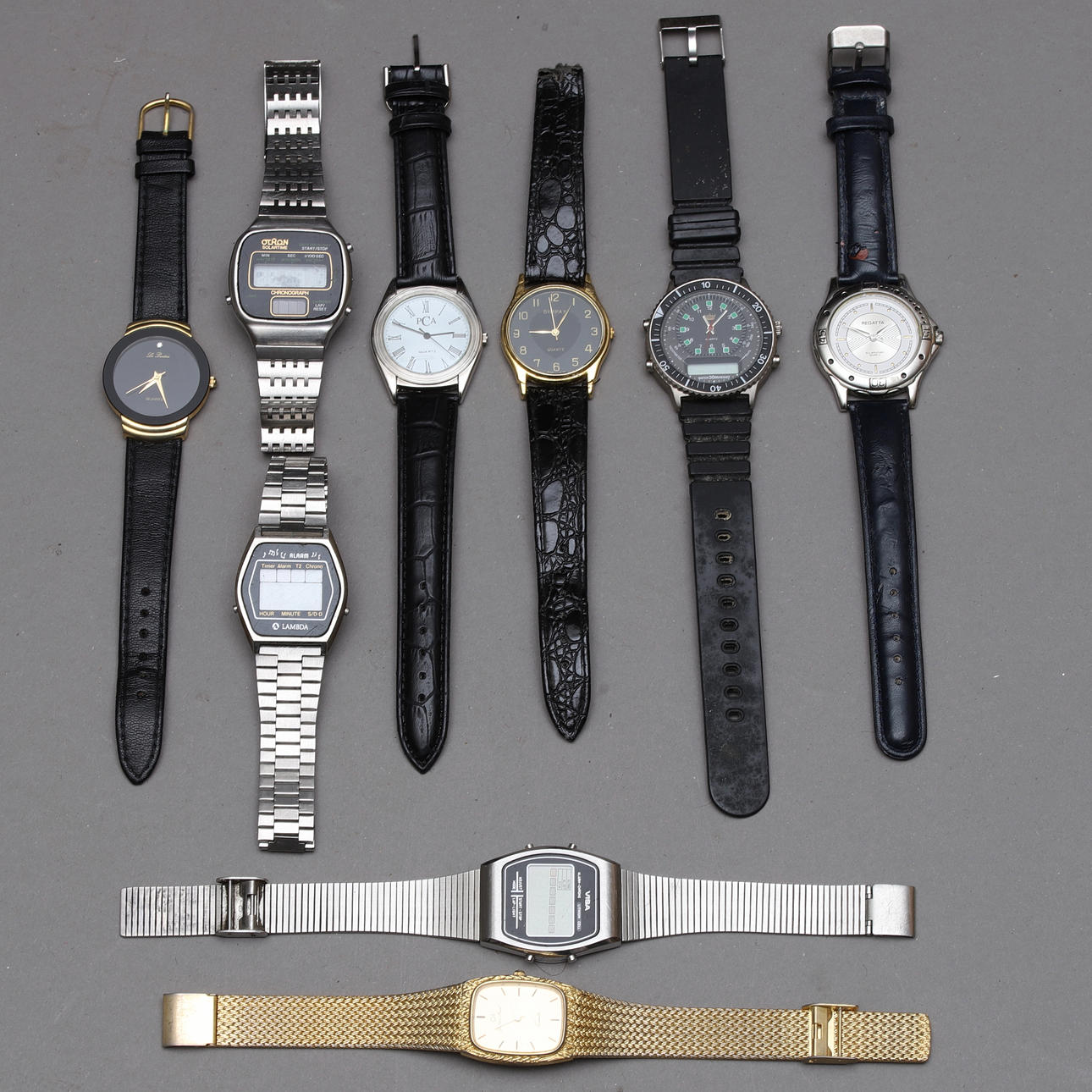 ARMBANDSUR, 9 st, quartz, bl.a. Otron & Regatta.