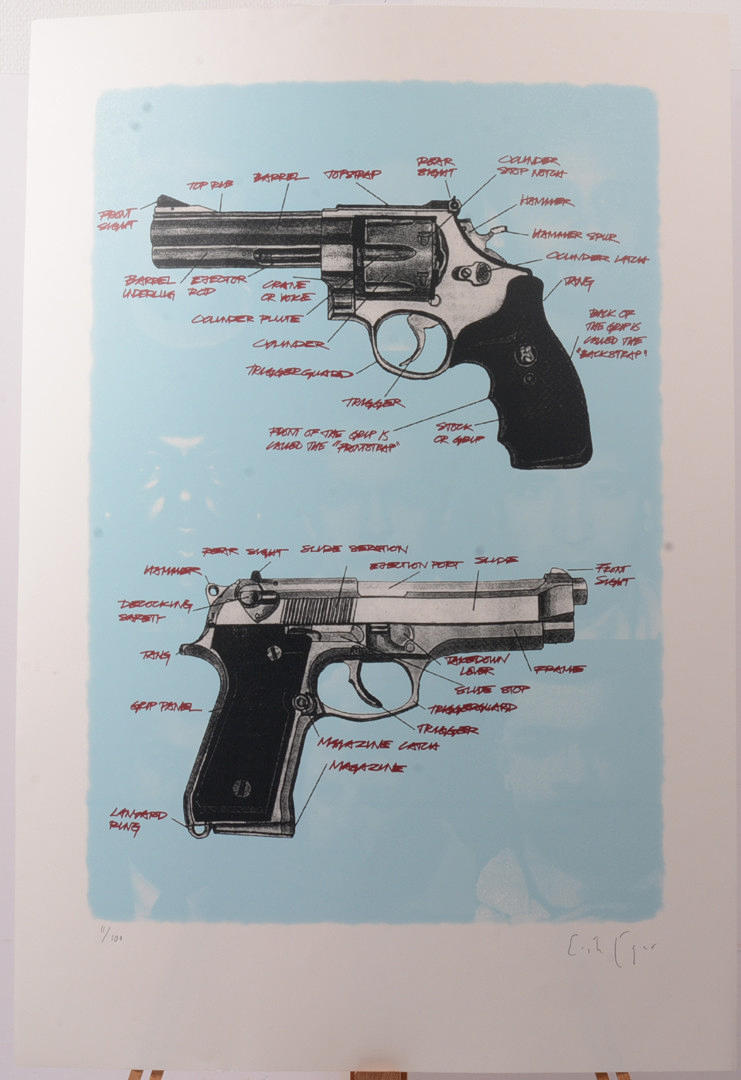 CARL EGER. Revolver, Pistol. Lithograph.