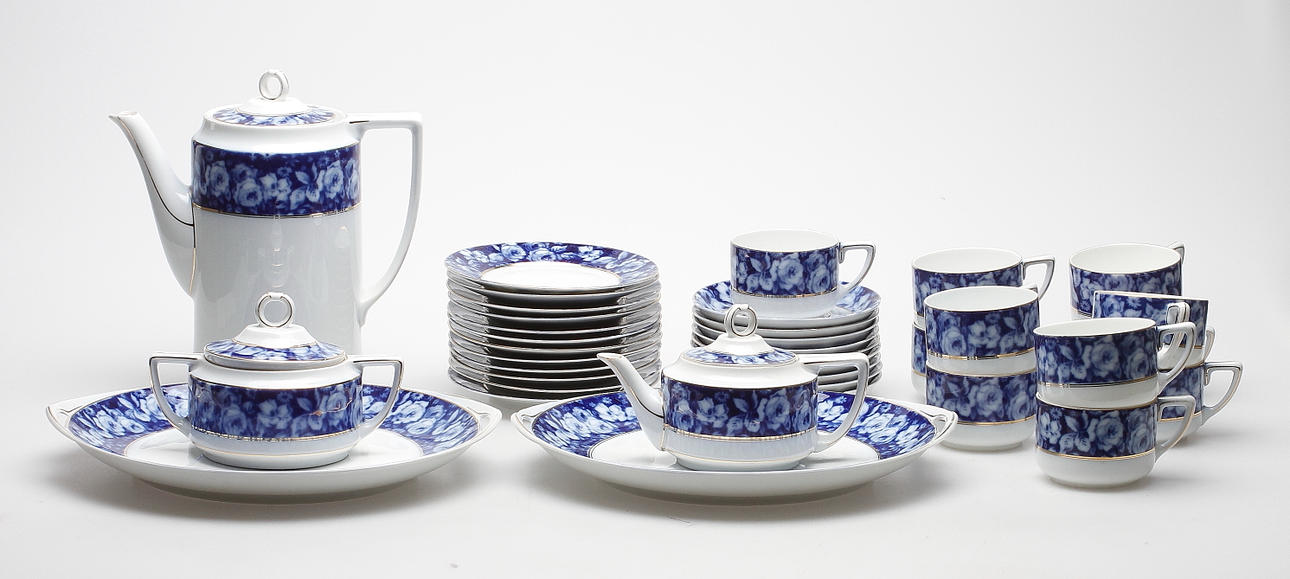 KAFFESERVIS, 26 delar, porslin, Blue royal, Rosenthal.