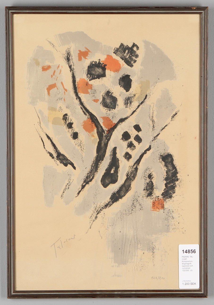 PIERRE TAL-COAT. "L’Automne", färglitografi, signerad och numrerad 122/200.