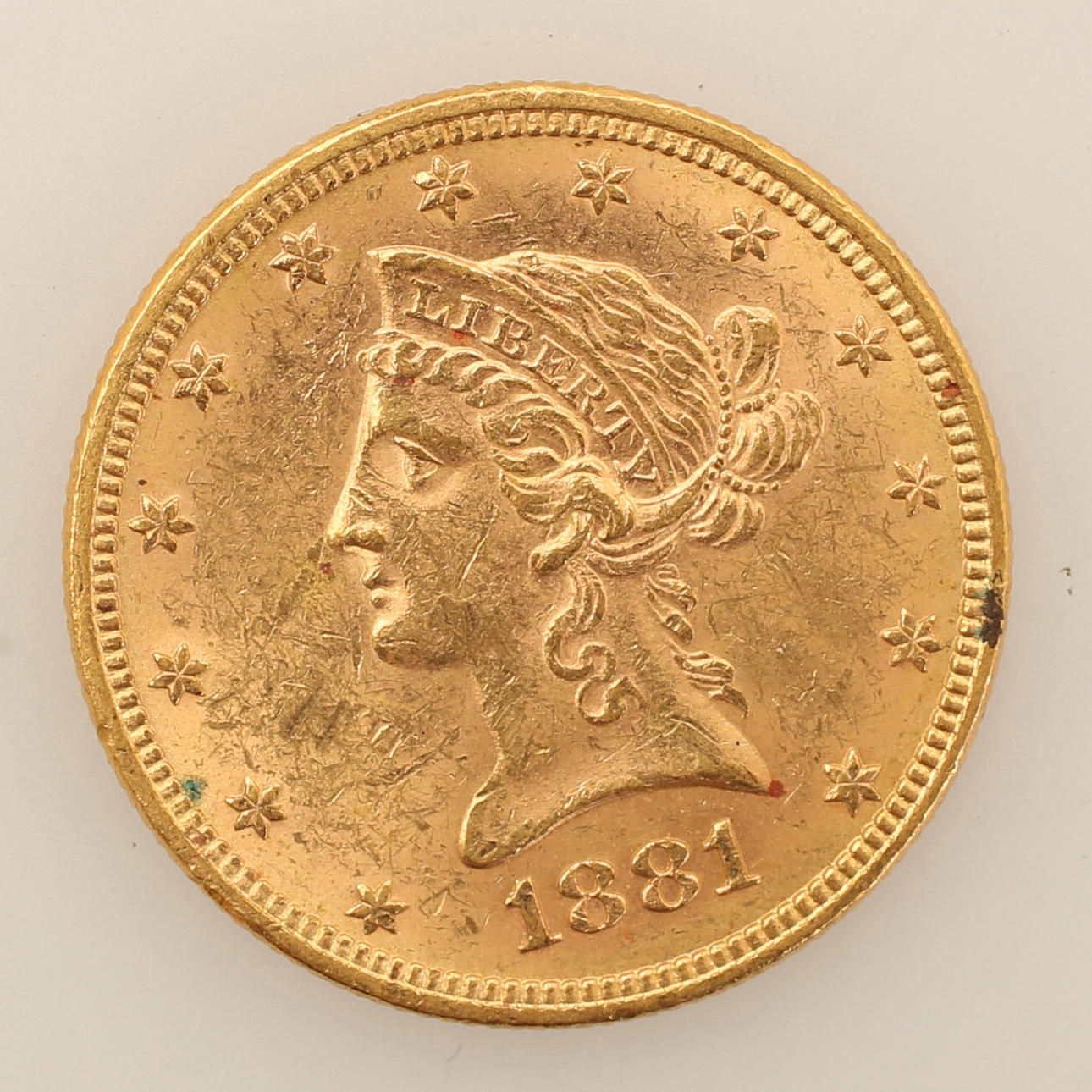 GOLD COIN, 10 dollars, USA 1881.