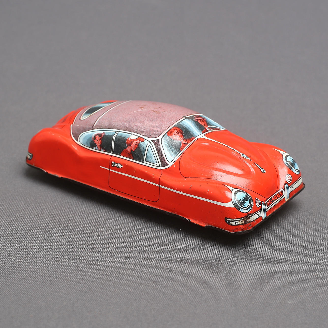 HUKI VW beetle, sheet metal, clockwork, Western Germany 1950s.