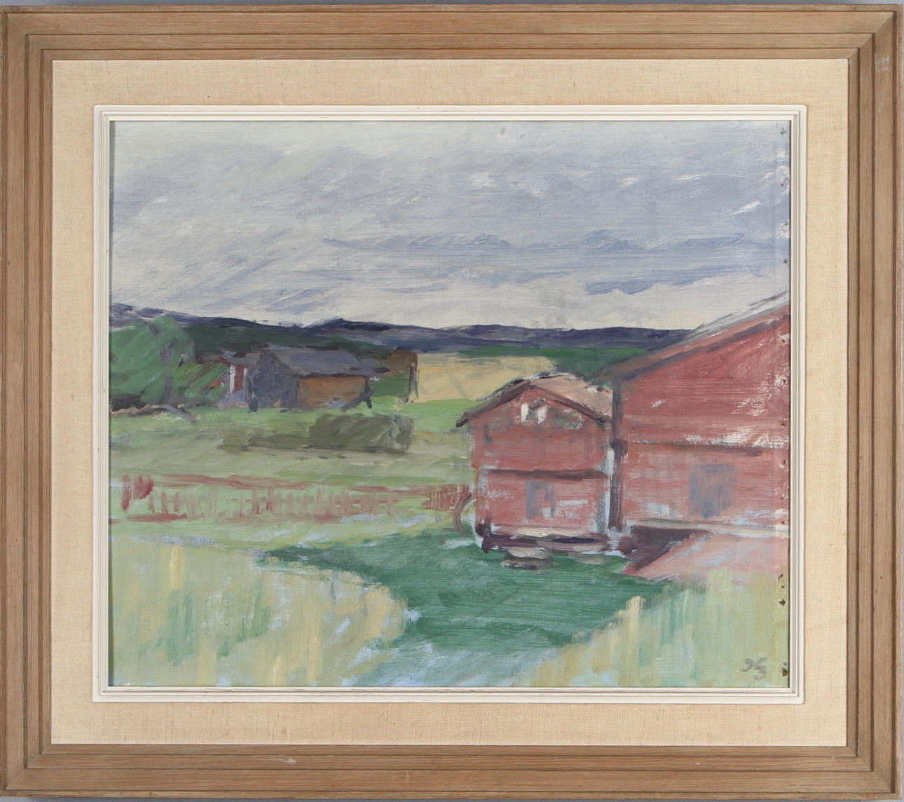 HUGO ZUHR. Gårdsmotiv, olja på duk, monogramsignerad.