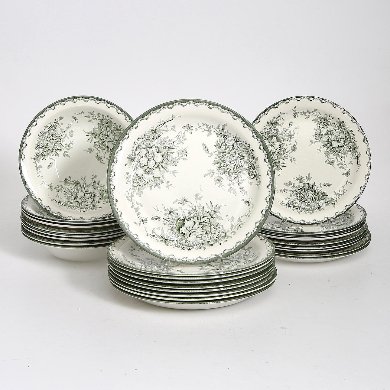 MATSERVIS, porslin, 24 delar, Gröna Anna. Rörstrand.