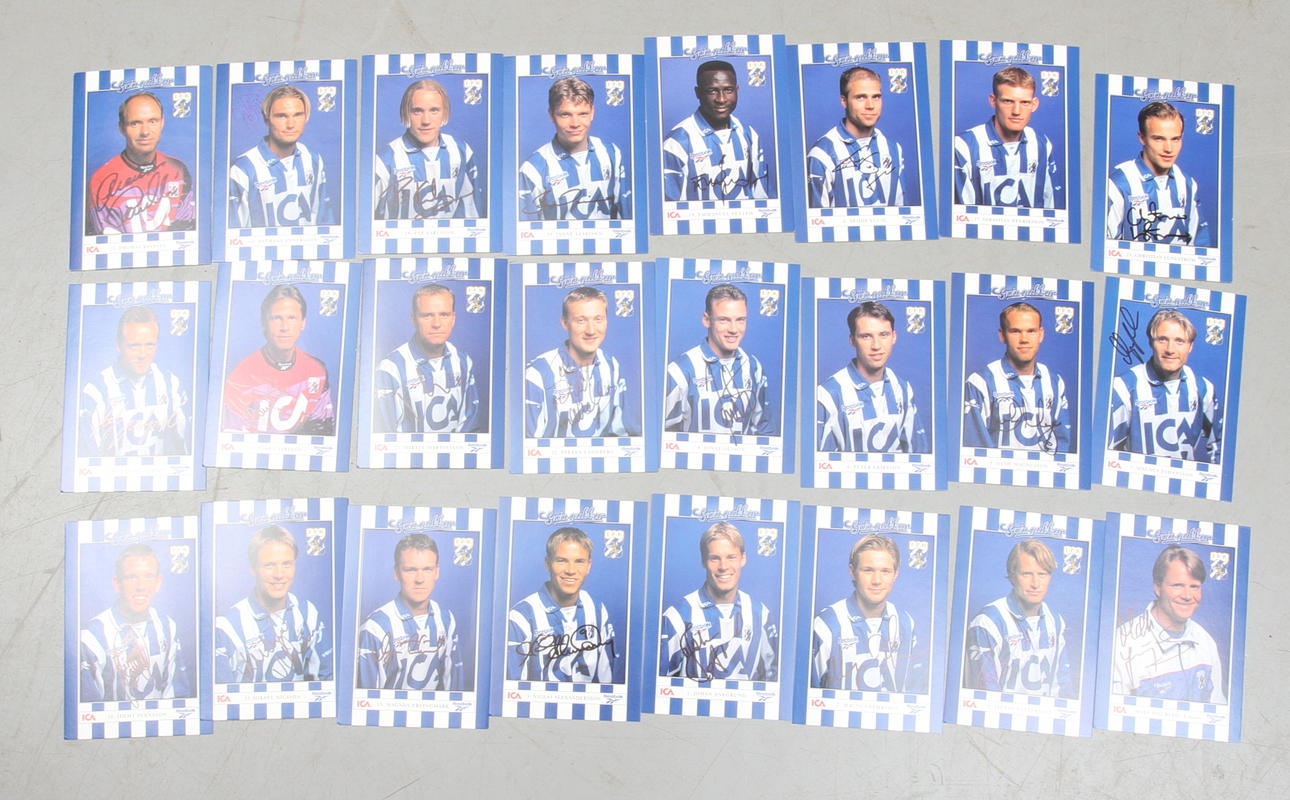 AUTOGRAFER, 24 st, fotboll, IFK Göteborg.