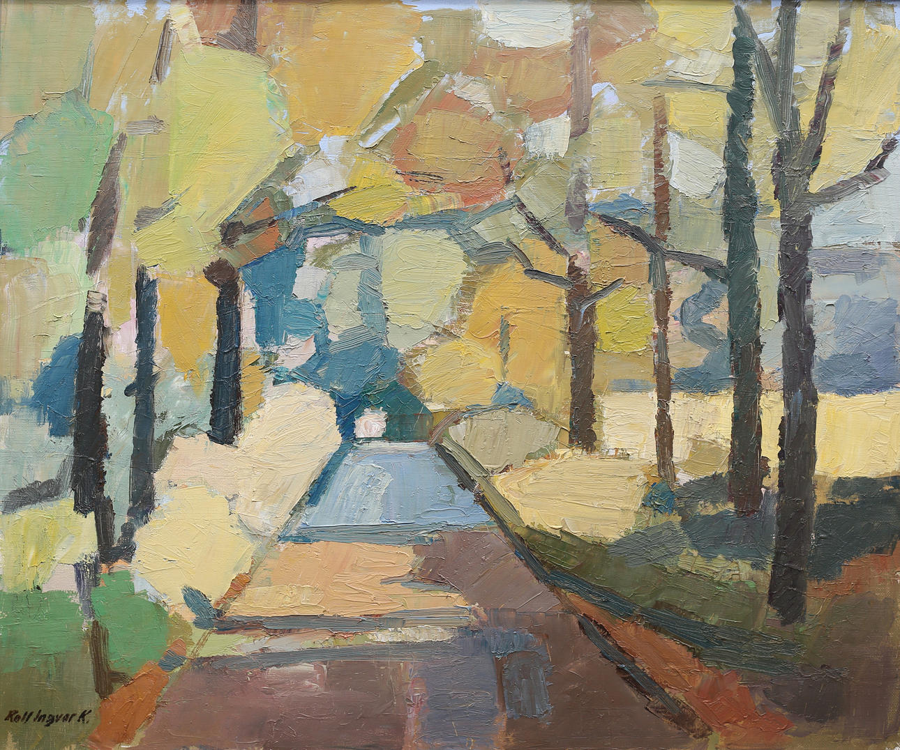 ROLF INGVAR KARLSSON. Composition, oil on canvas, signed Rolf Ingvar K.