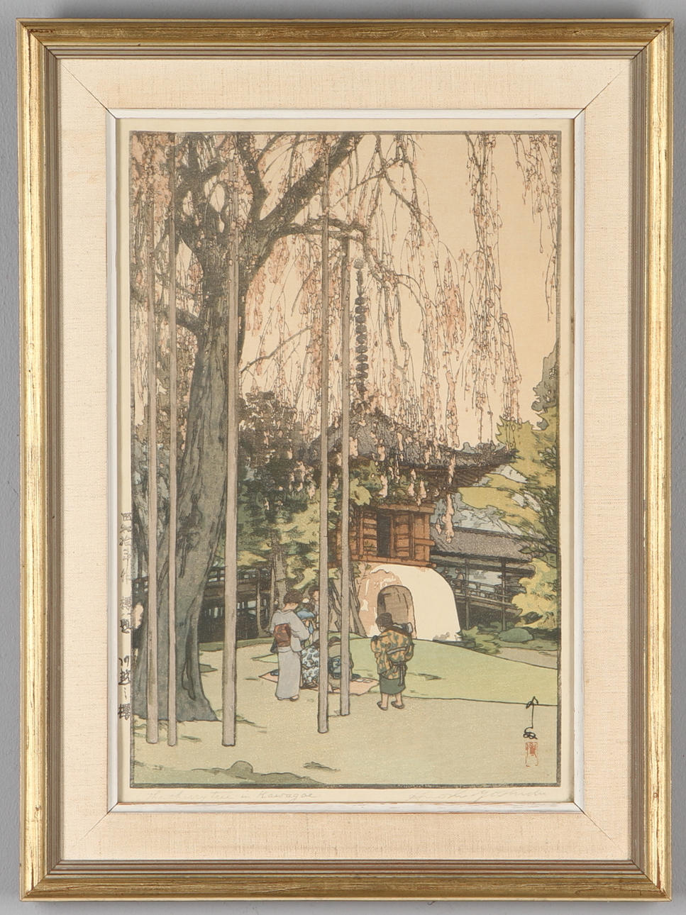 HIROSHI YOSHIDA. "The cherry tree in Kawagoe", träsnitt.