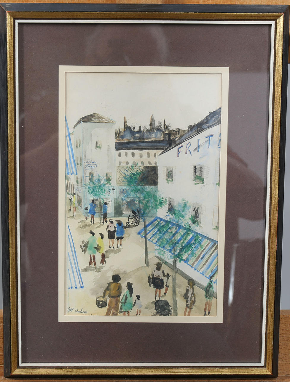 ODD ANDERSEN. Akvarell, Stadsmotiv, signerad.