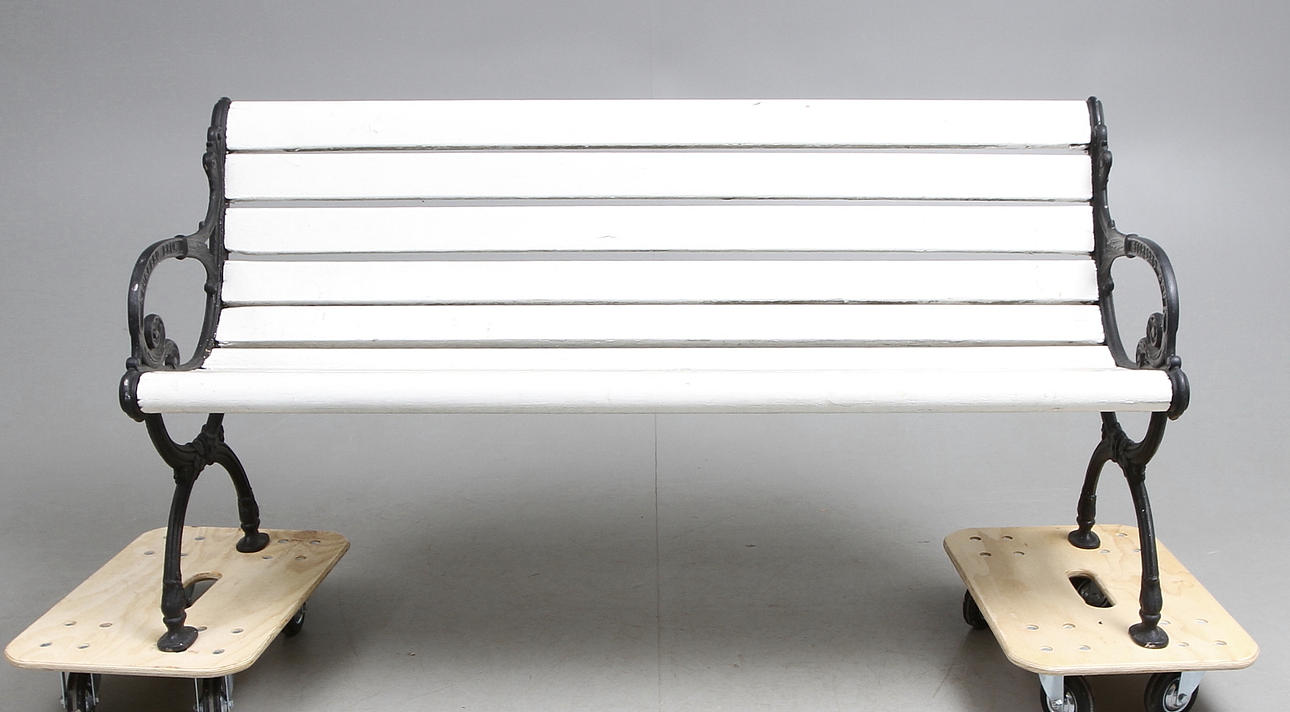 PARKSOFFA, gjutjärn/trä, Storebro Bruk.