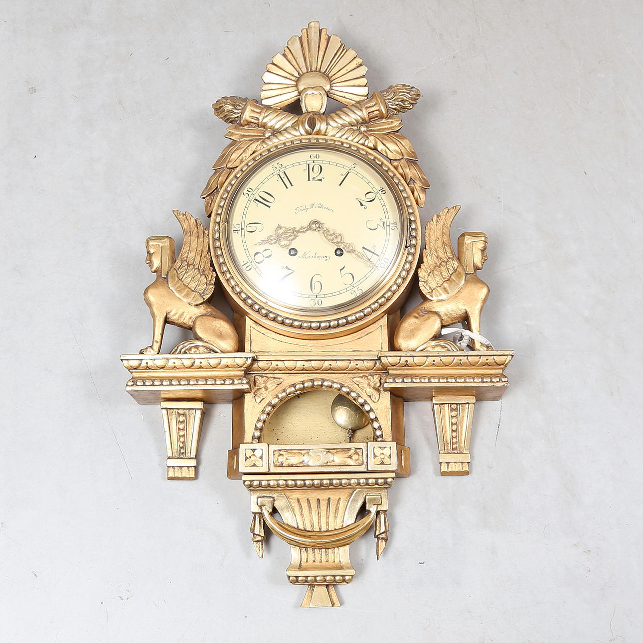 VÄGGPENDYL, empire-stil, Norrköping, 1900-tal.