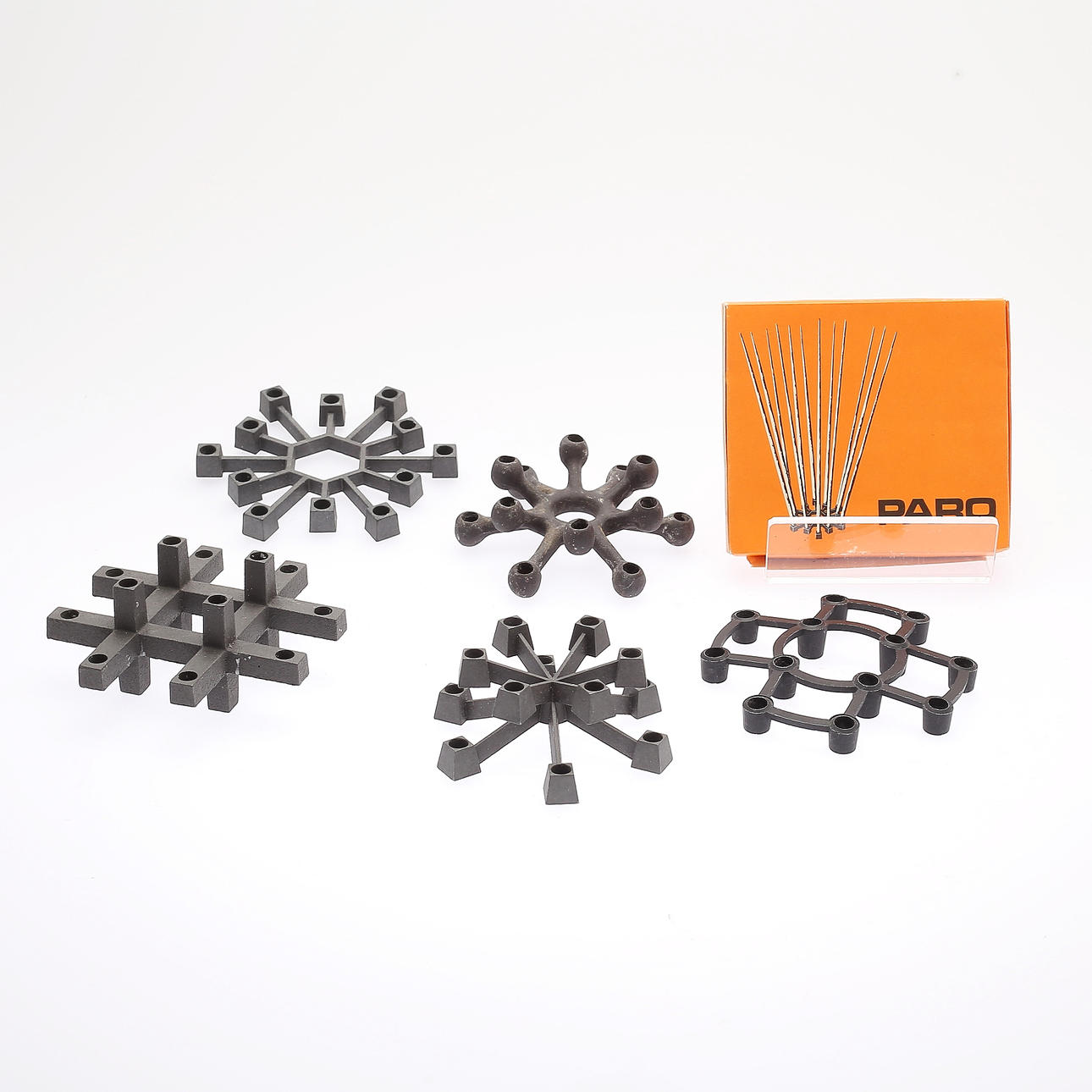 LJUSSTAKAR, 5 st, metall, Paro.