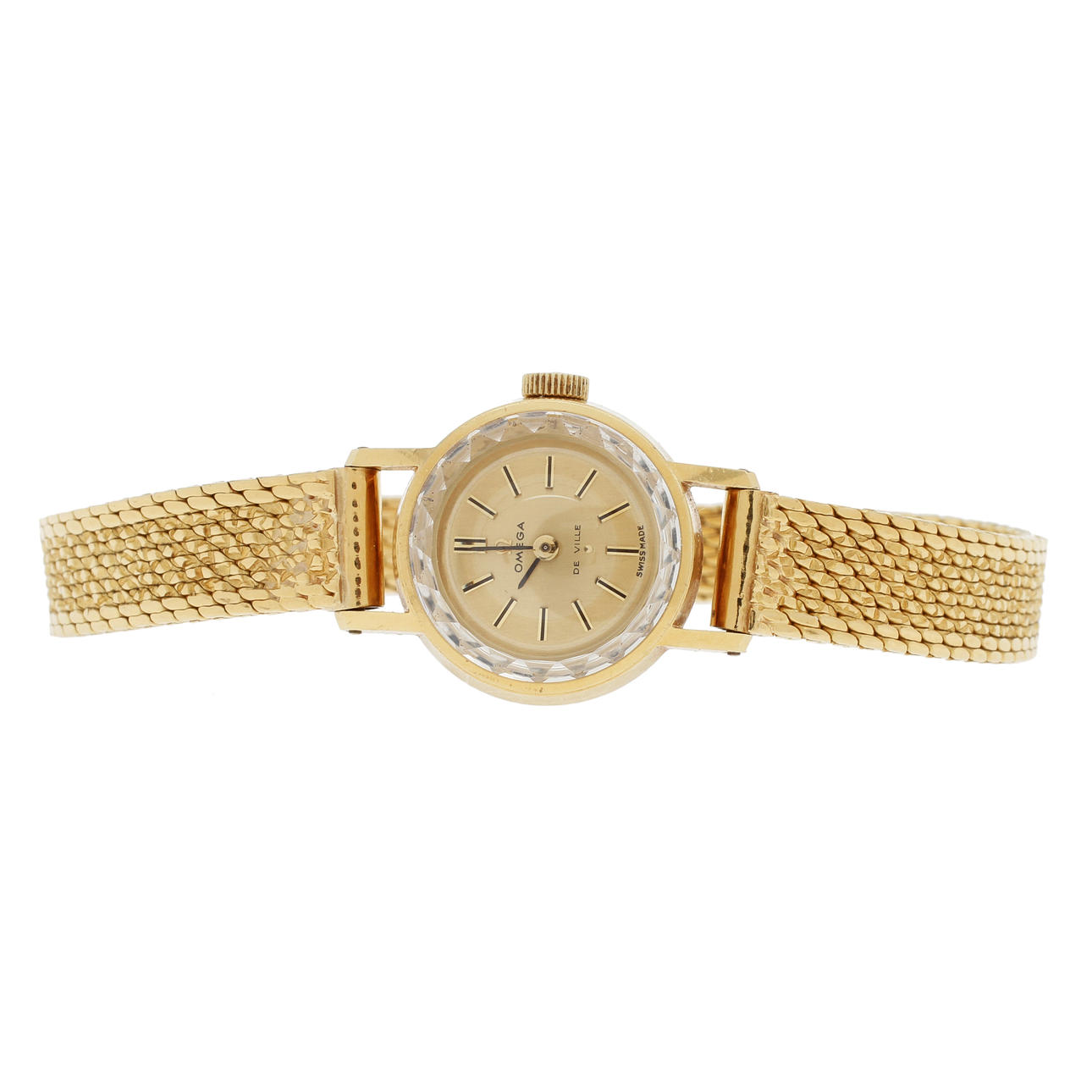 DAMARMBANDSUR, Omega de Ville, guld 18k, ca 28 gram.