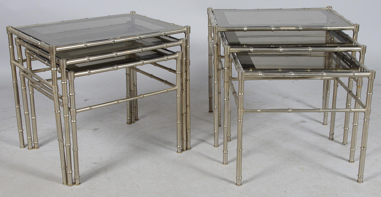 SATSBORD, 1 par, metall/glas.