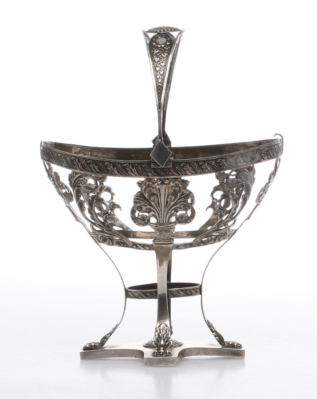 SKÅL PÅ FOT, silver, möjligen Kalmar, 1800-talets första del.
